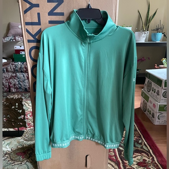 ✨HP✨ Under Armour Green Full-Zip HeatGear Jacket Size XL - Picture 1 of 4